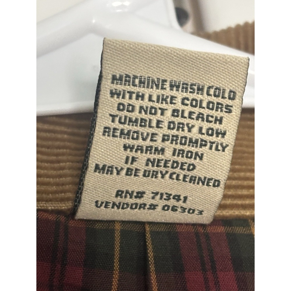 L.L. Bean Men Tan Brown Corduroy Blazer Jacket 40 Tall 3Button Plaid Lined 0J5C8 - Picture 6 of 14